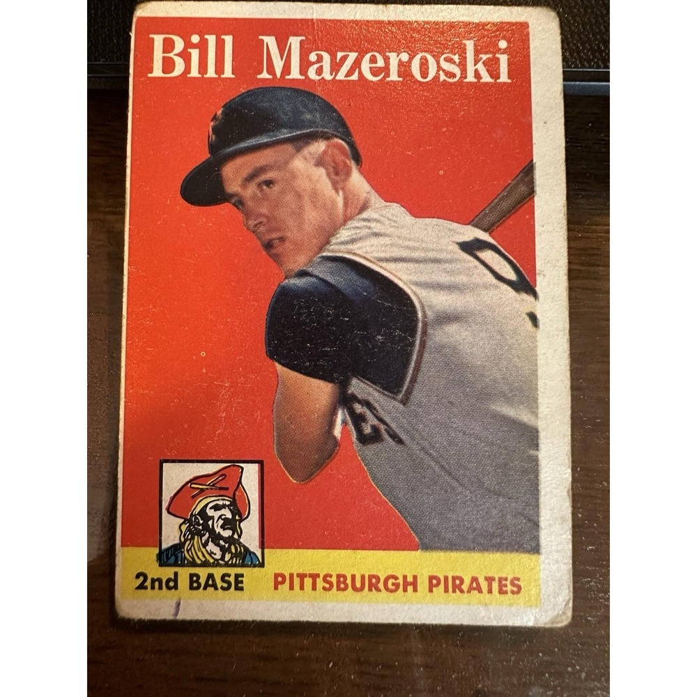 1957‎ Topps #24 Bill Mazeroski Pittsburgh Pirates HOF Vintage Baseball Card